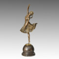 Danseuse Bronze Sculpture Bateau Lady Carving Deco Statue en laiton TPE-313